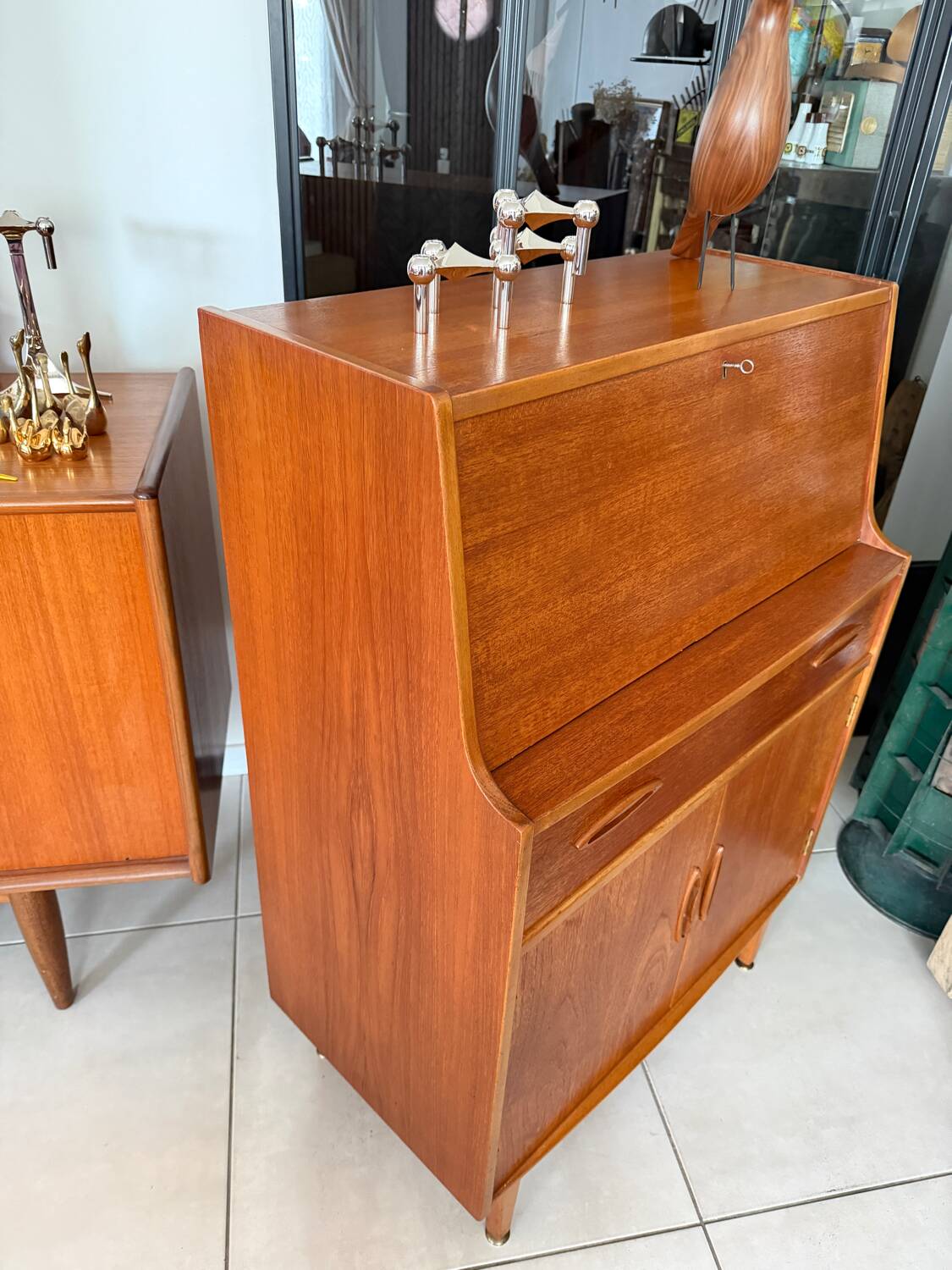 Vintage Jentique teak secretary desk