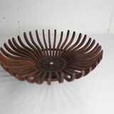 Handcrafted fruit dish 1960 solid wood unique piece