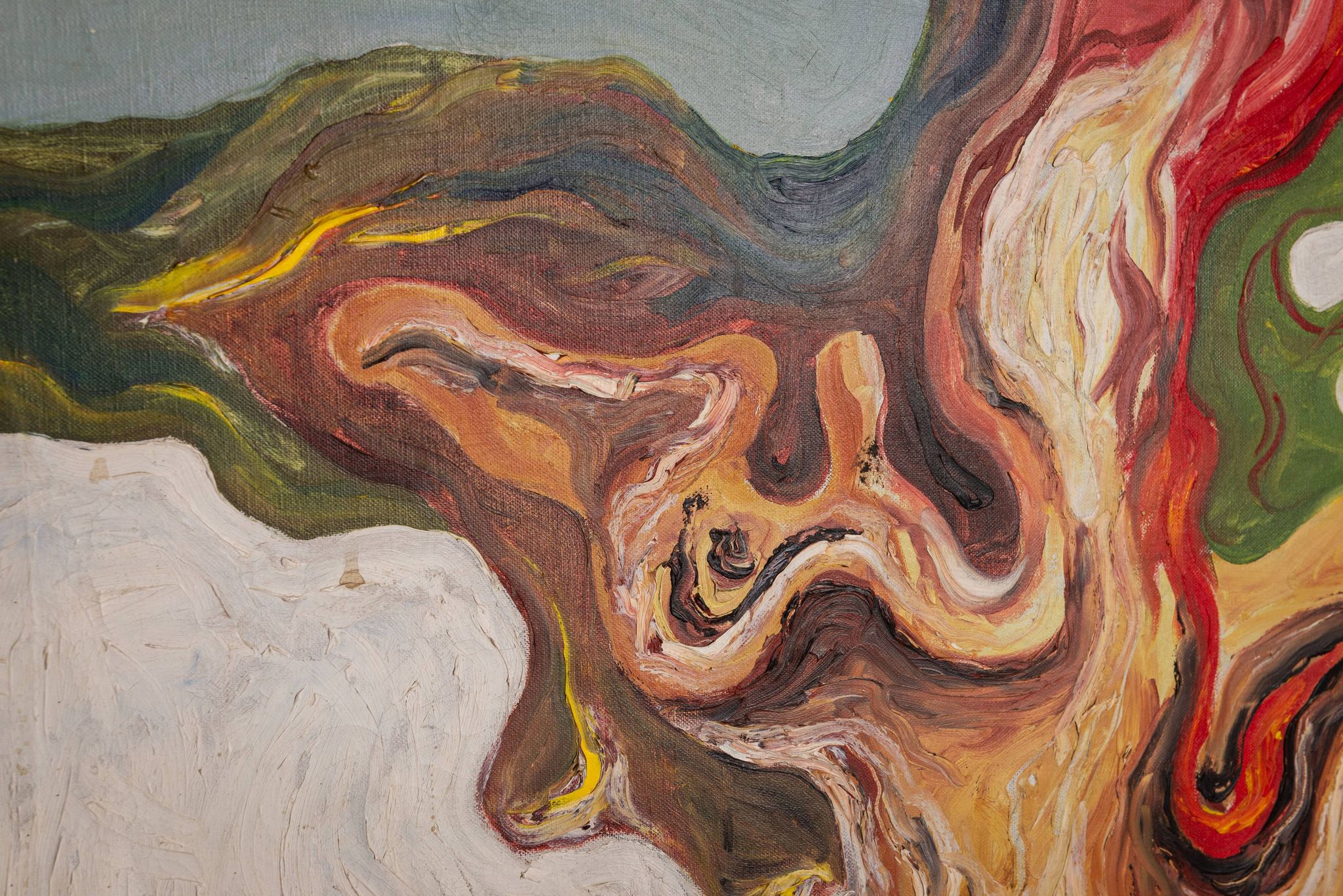Peinture abstraite d'une figure au soleil