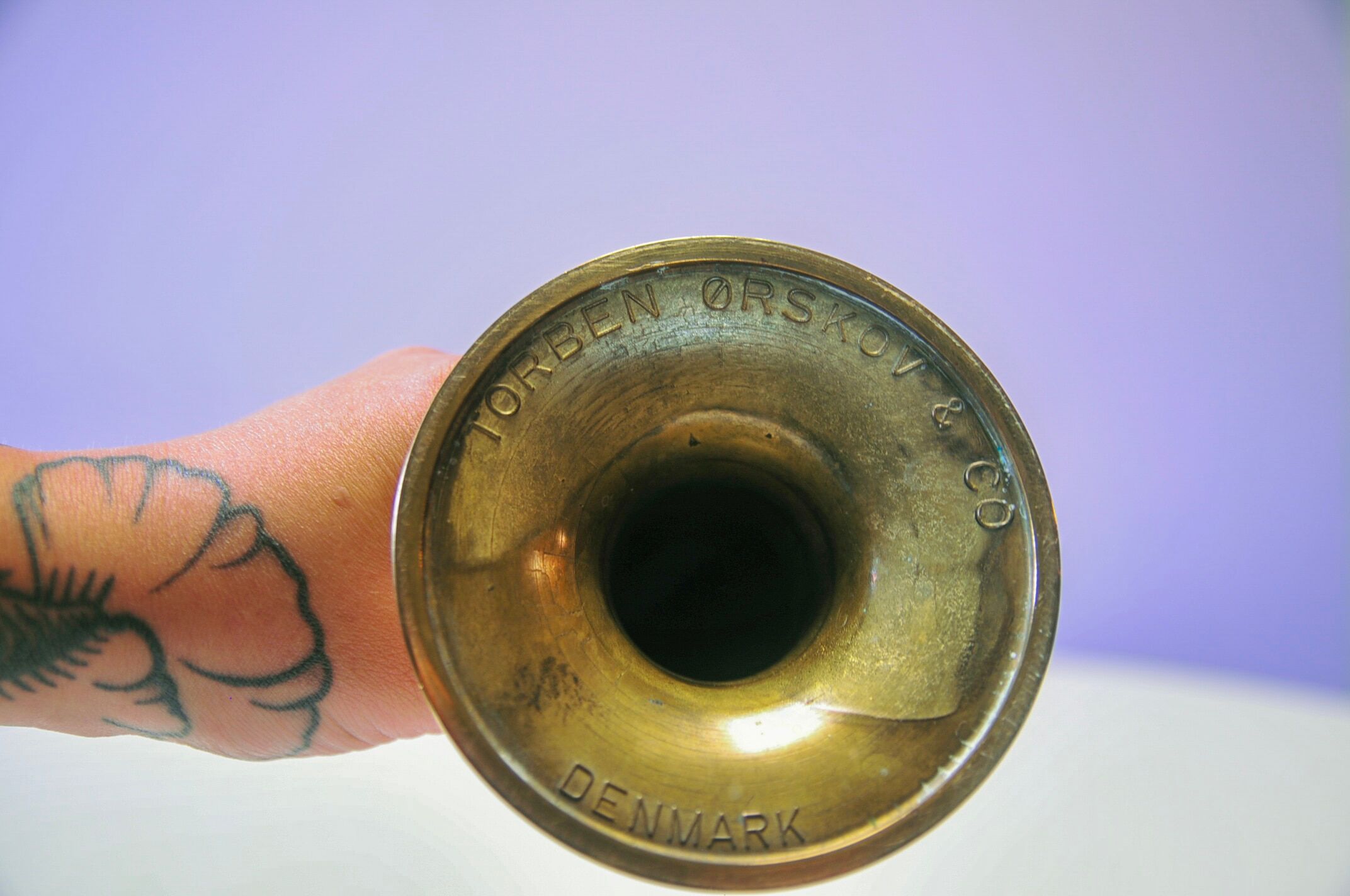 Ensemble de 2 candélabres en laiton Hans Bølling