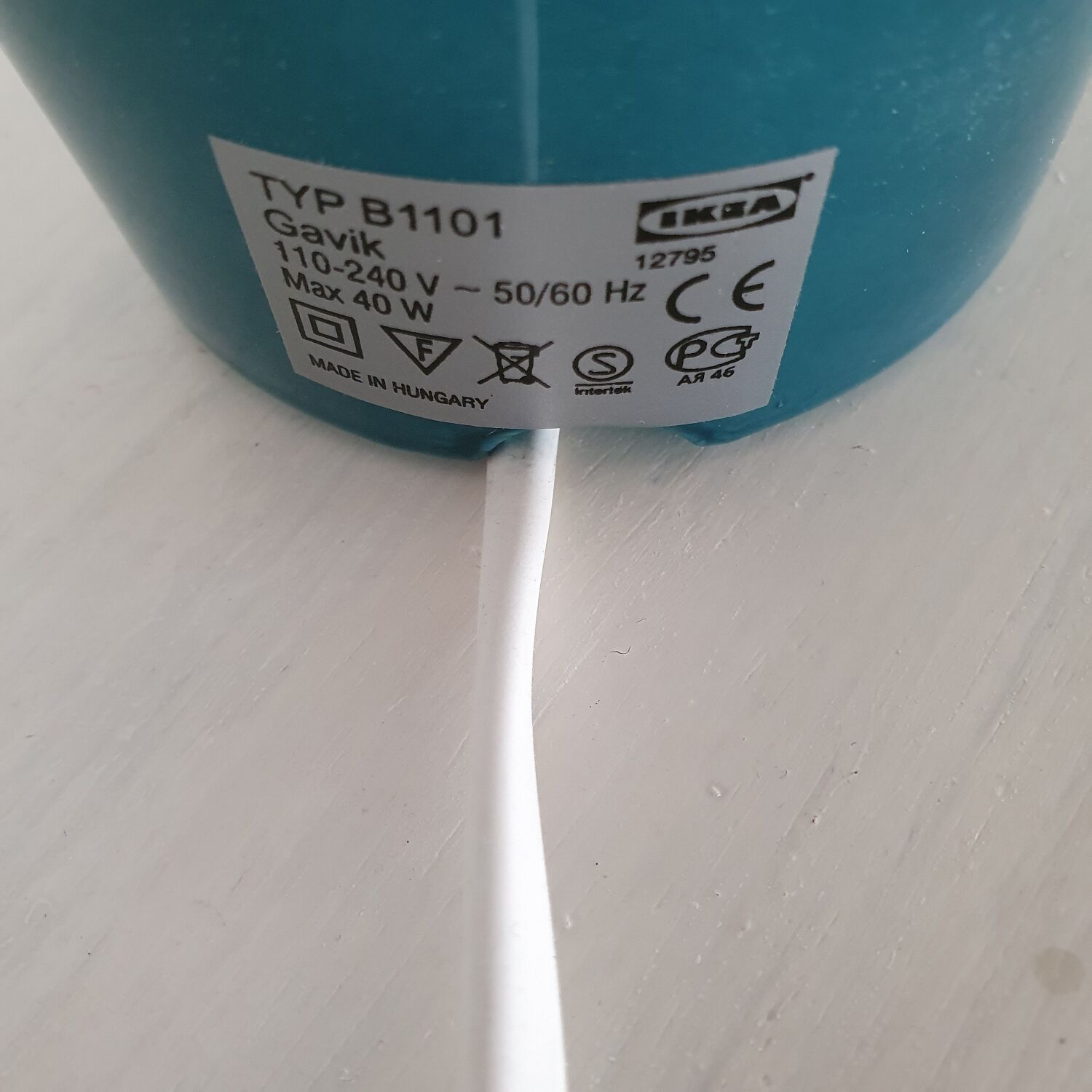 Blue mushroom lamp model Gavik ikea