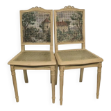 Pair of caned chairs