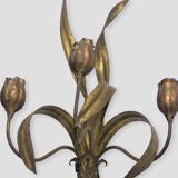 Pair of wall lights with foliage and tulips