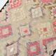 Tapis Kilim rose et crème, 94,378 cm