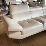 White leather sofa