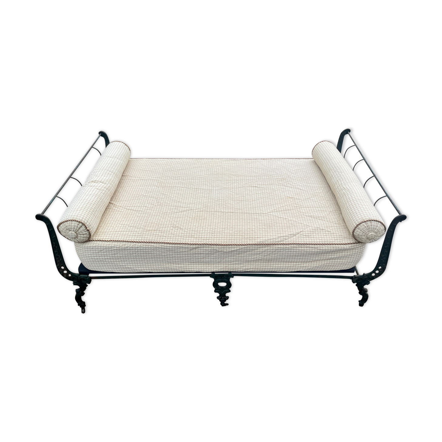 19th century French folding iron daybed
