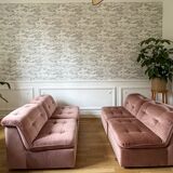 Vintage armchairs modular sofa