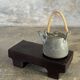 Small stool, black solid teak accent stool wabi-sabi L30 W8.5 H6.