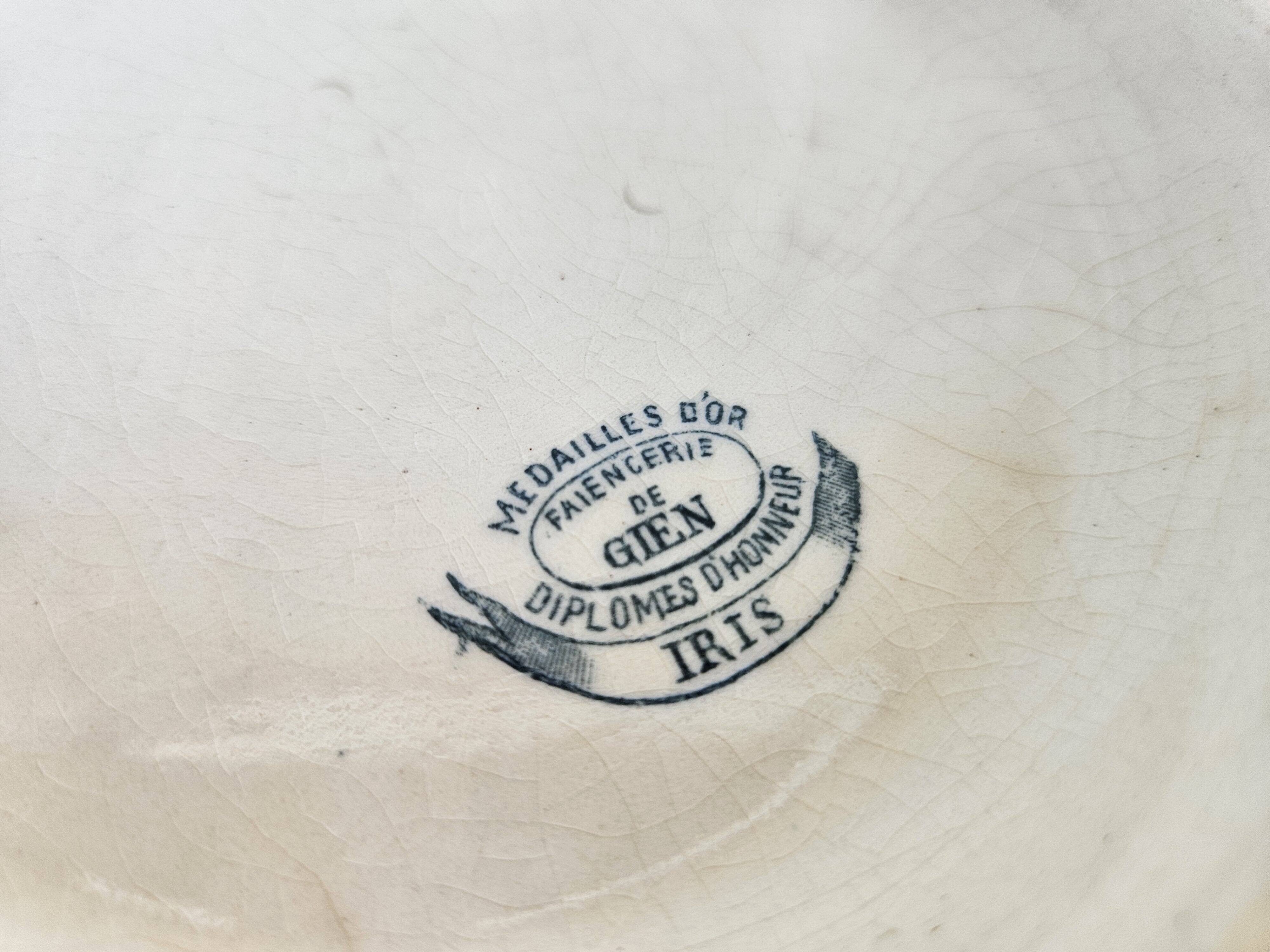 Soupière ancienne gien modèle iris