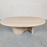 Table basse en travertin ovale années 80