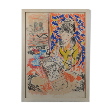 Henri Matisse - Suiveur - Étude au crayon d'une jeune fille