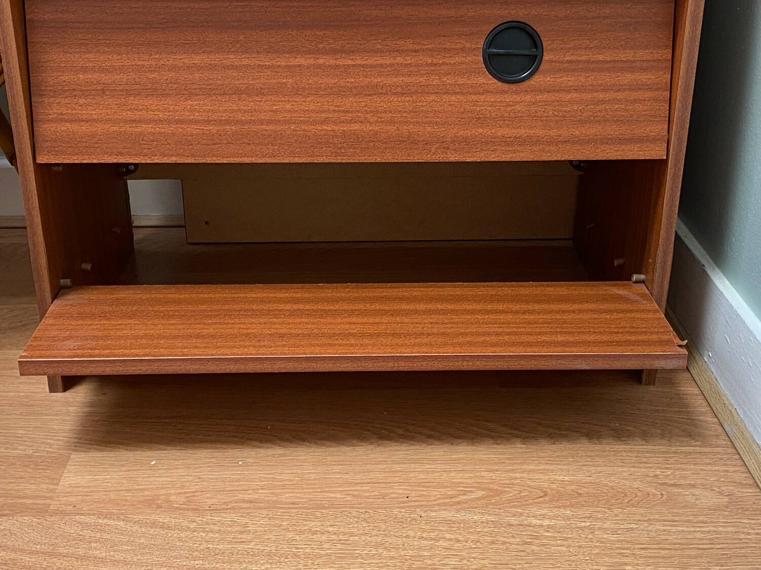 Teak veneer shoe cabinet, 1960s