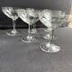 6 engraved crystal champagne glasses – Art Deco