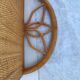 Bedside shelf in vintage wicker rattan
