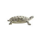 Metal tortoise silver box mini chest jewelery 17cm