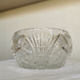 Bol en cristal de plomb vintage des années 1970 : pièce maîtresse de table bohémienne