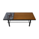 Table basse céramique et bois années 60