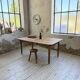 Beech and pine farmhouse table with spindle legs 170 cm