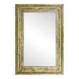 Large patinated solid wood mirror