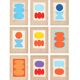 Collage abstrait - luna - h803 - signé Eawy