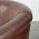 Unique set of two cognac-coloured cow leather club armchairs
