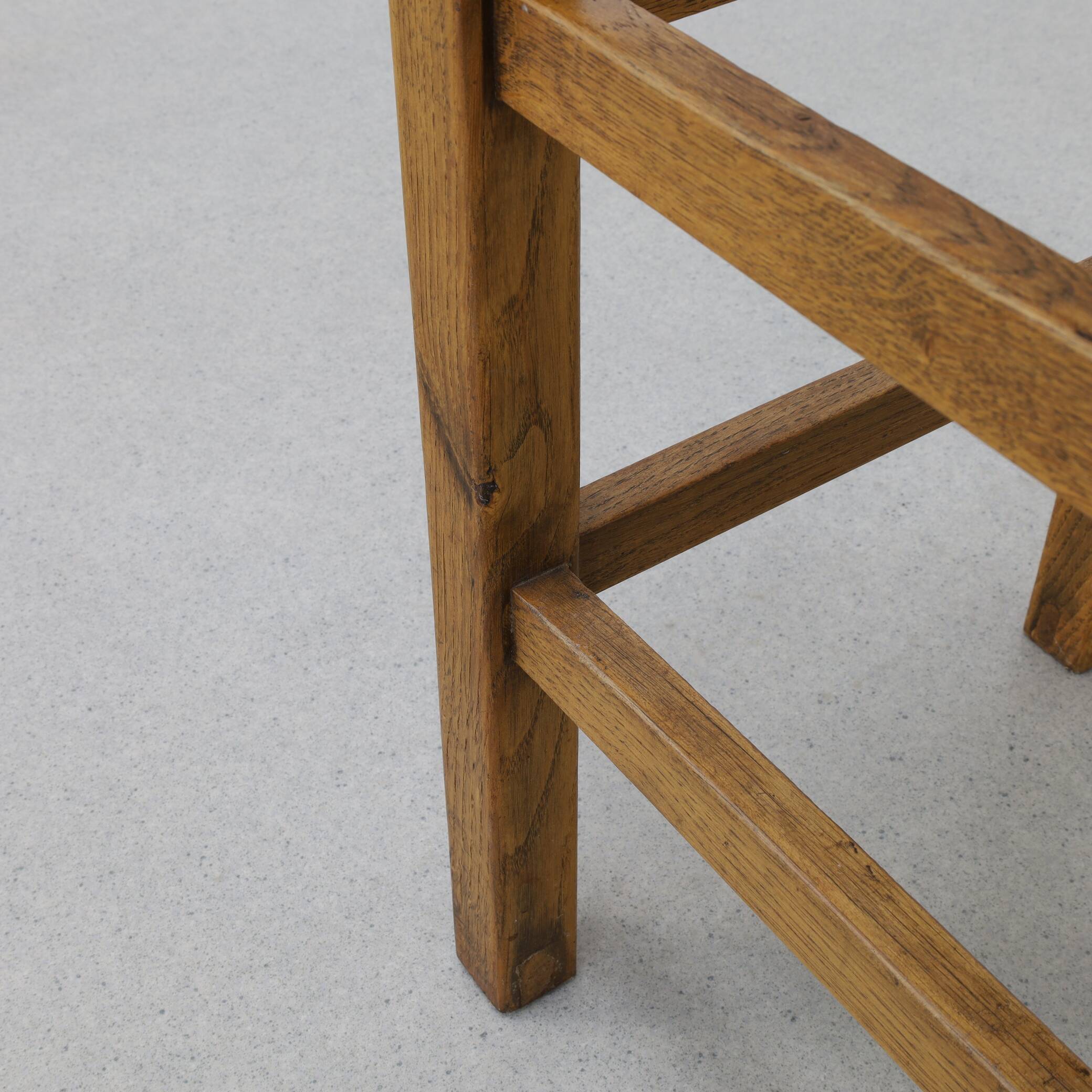 Tabourets de bar vintage en chêne et rotin, années 1970, lot de 4