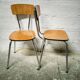Pair of chairs in brown Formica