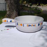 Enamelled cast iron fondue pan