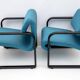 Post-Modern Italian Fabric and Metal Armchairs by Arflex, 70s