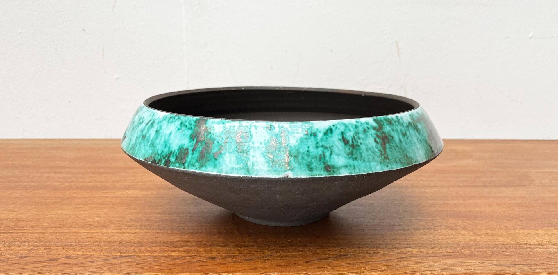 Grand bol de poterie d'atelier allemand du milieu du siècle de BKW Böttger Keramik Wandsbek, Hambourg, années 1960