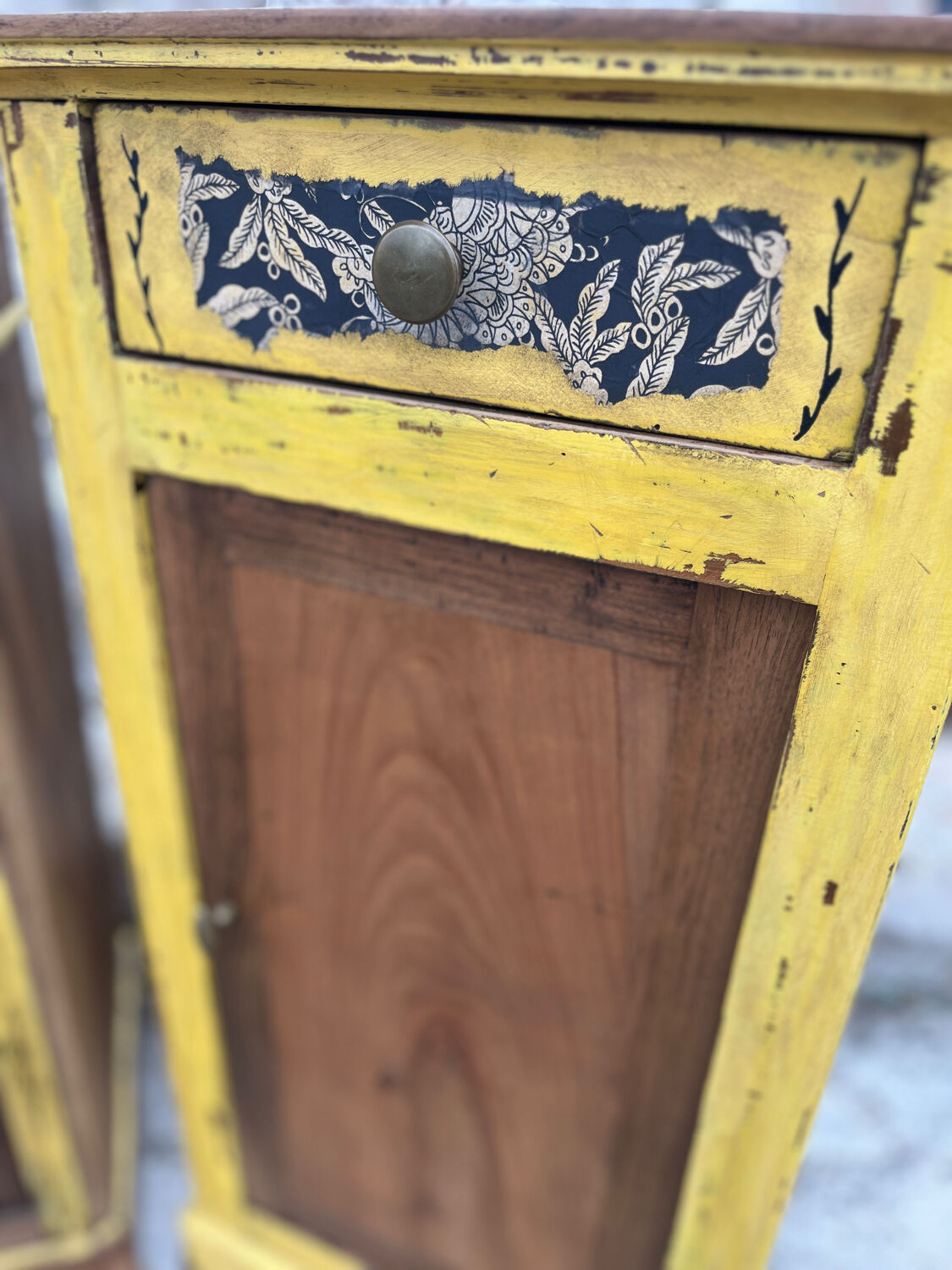 Pair of antique bedside tables