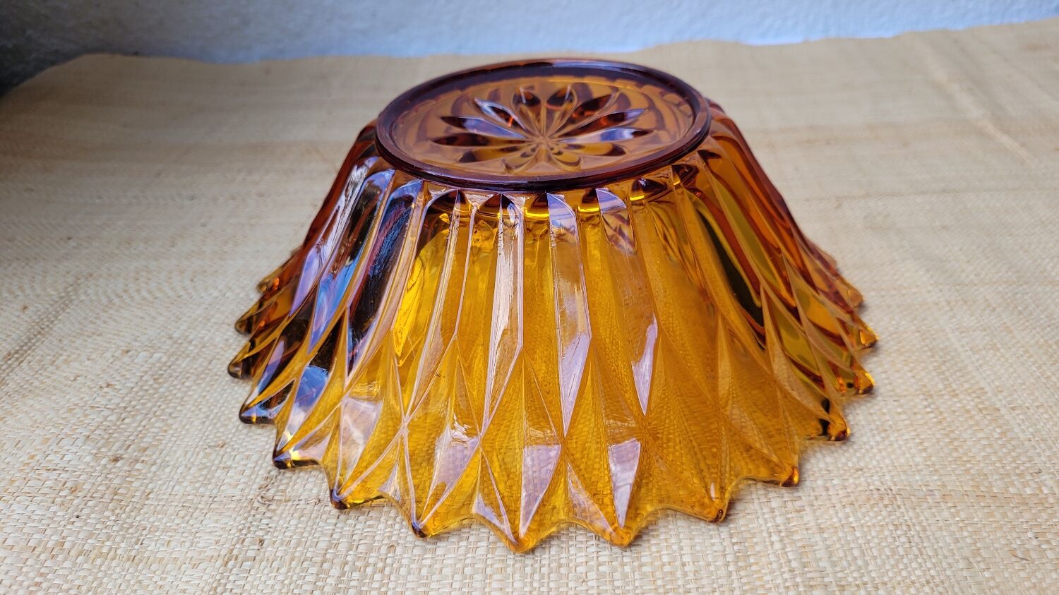 Amber glass salad bowl