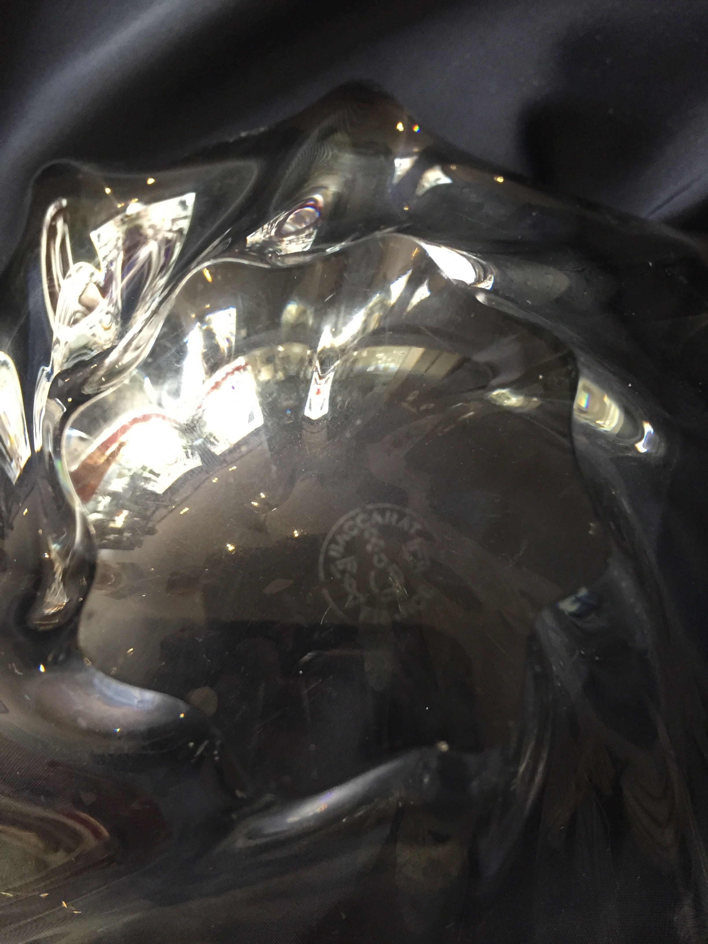 Superb ashtray or empty pocket of octagonal baccarat crystal shape