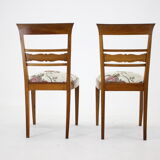 Set of two antique side chairs, czechoslovakia 1950