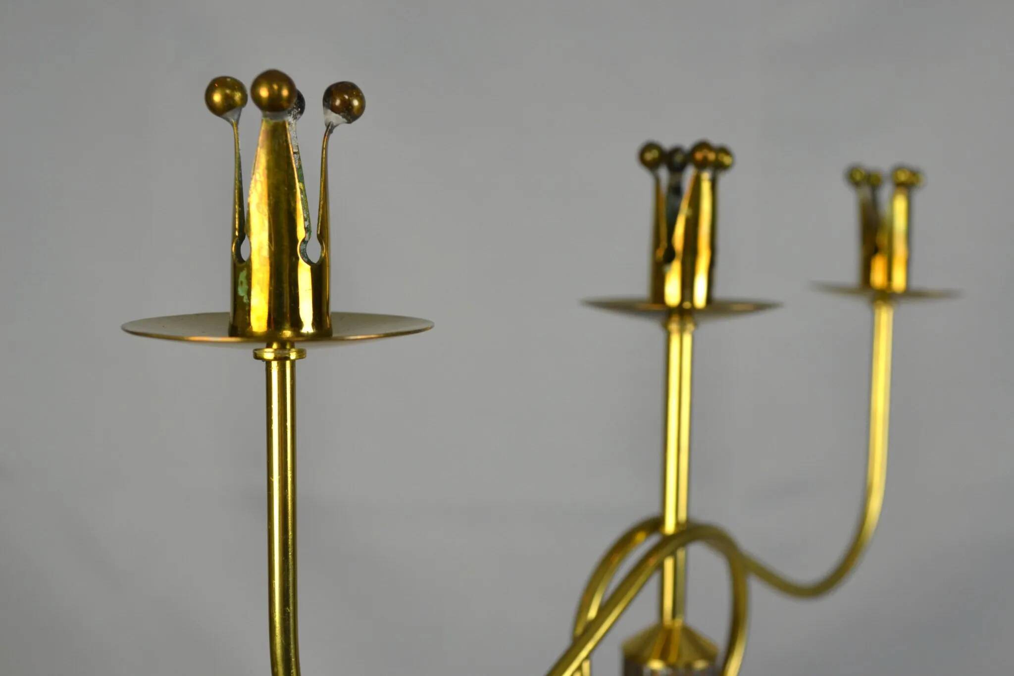 Brass candelabra by Gunnar Ander for Ystad-Metall , Sweden 1950s