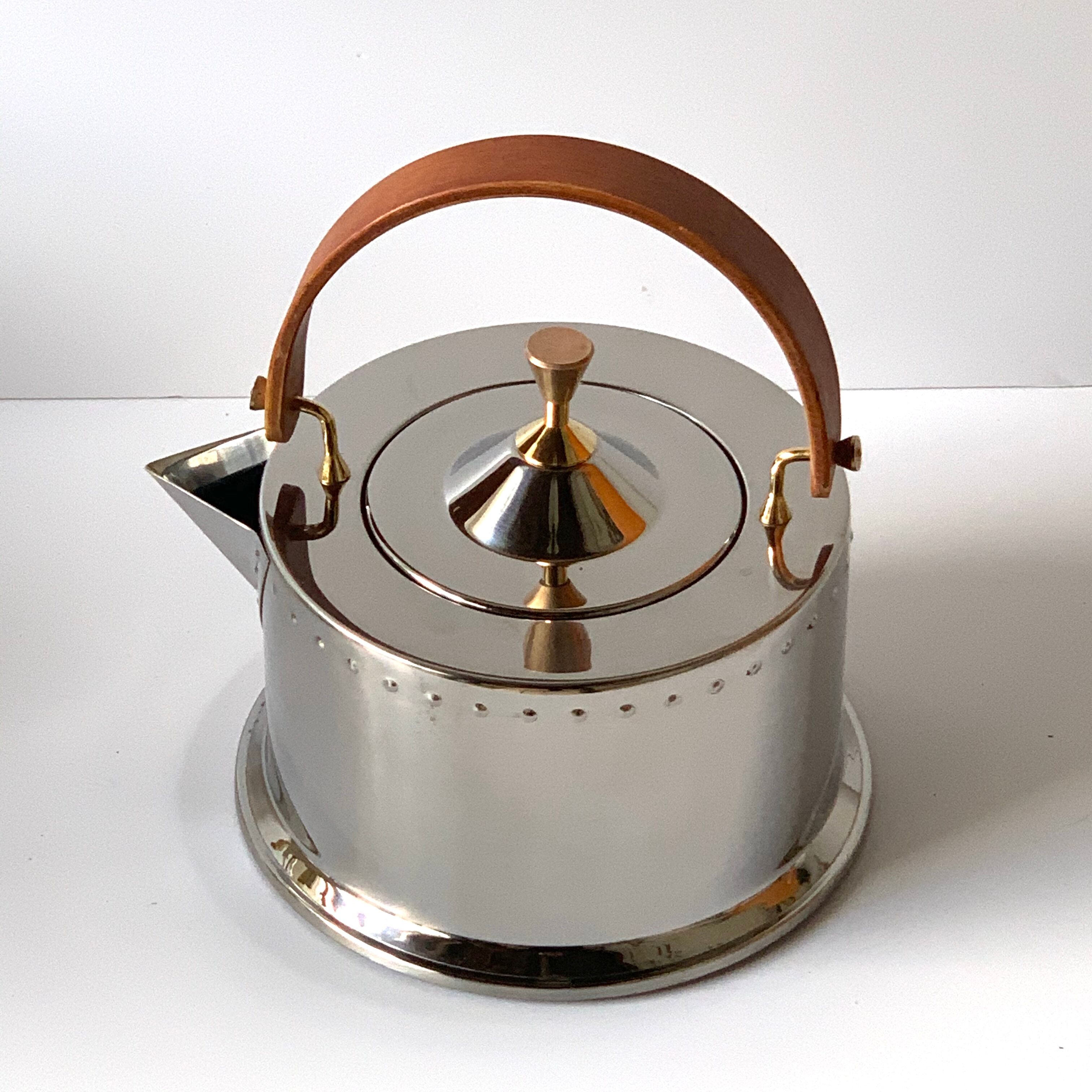 C. Jorgensen Scandinavian teak and stainless steel kettle for Bodum