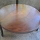 1970s solid wood round coffee table with double top