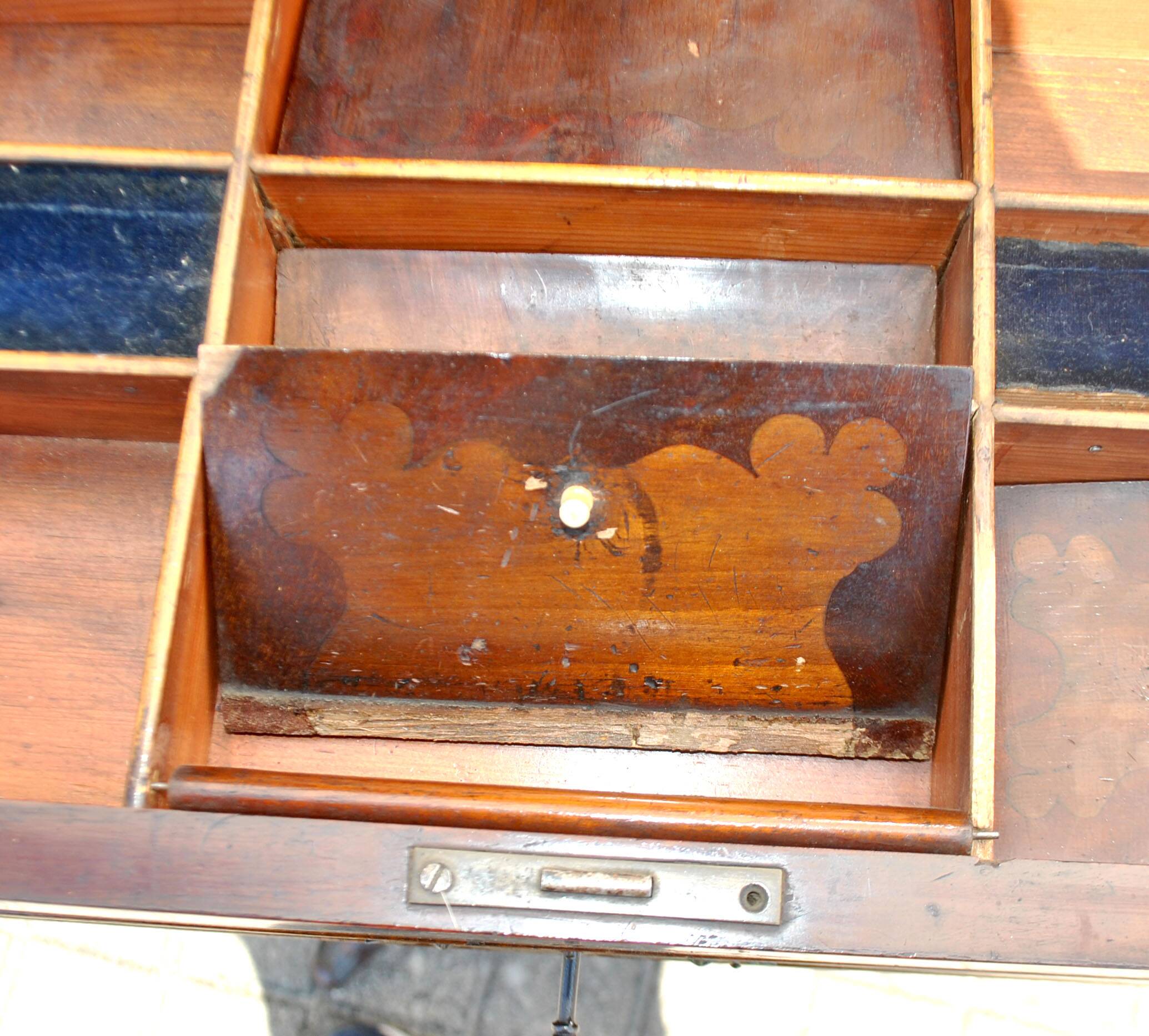 Napoleon III wooden compartment work cabinet Jewelry box