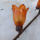 3 Suspensions Vintage Métal Doré Tulipes verre