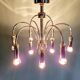 Lustre design en métal chromé et laiton, Schröder & Co, années 70
