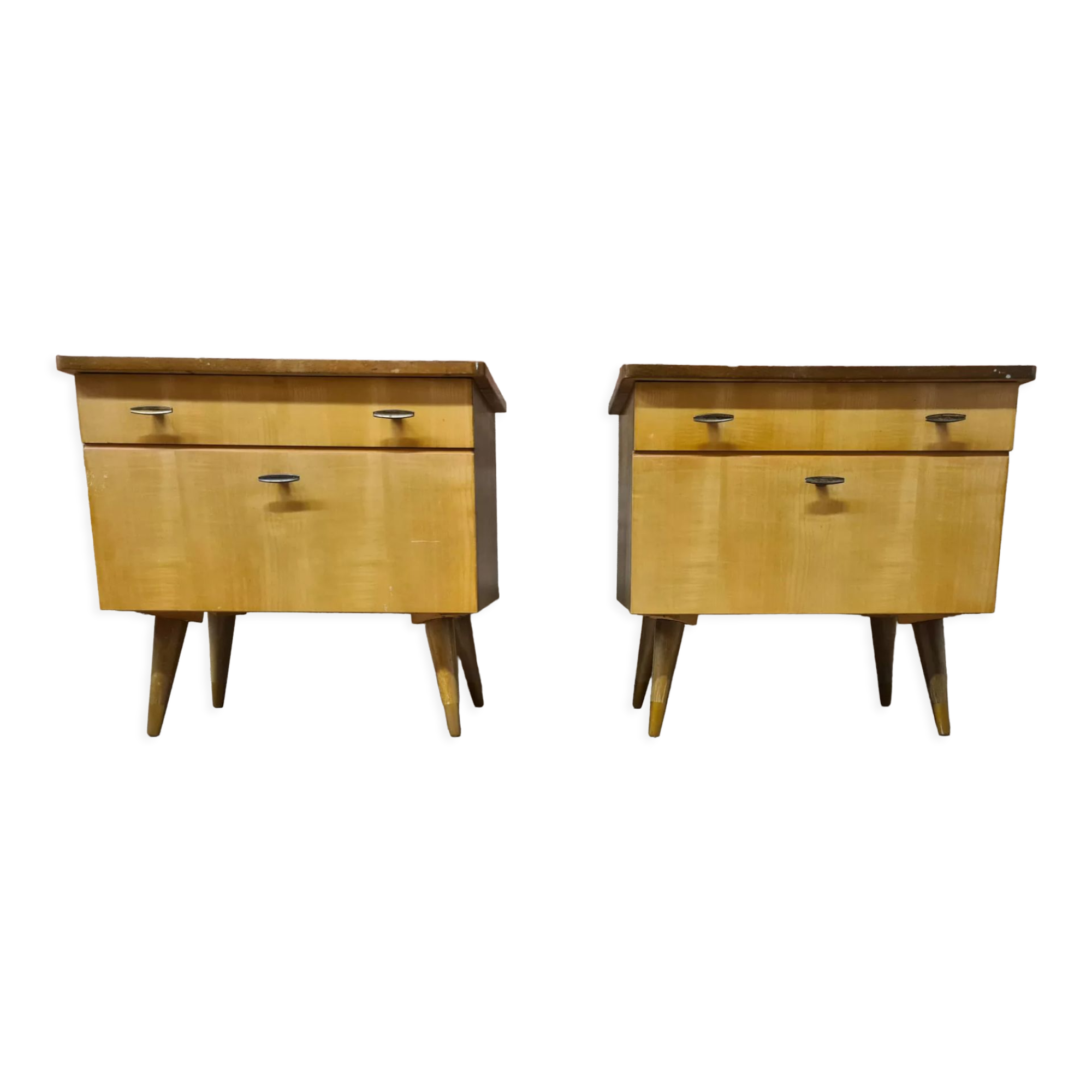 Lot 2 vintage bedside tables 1960s