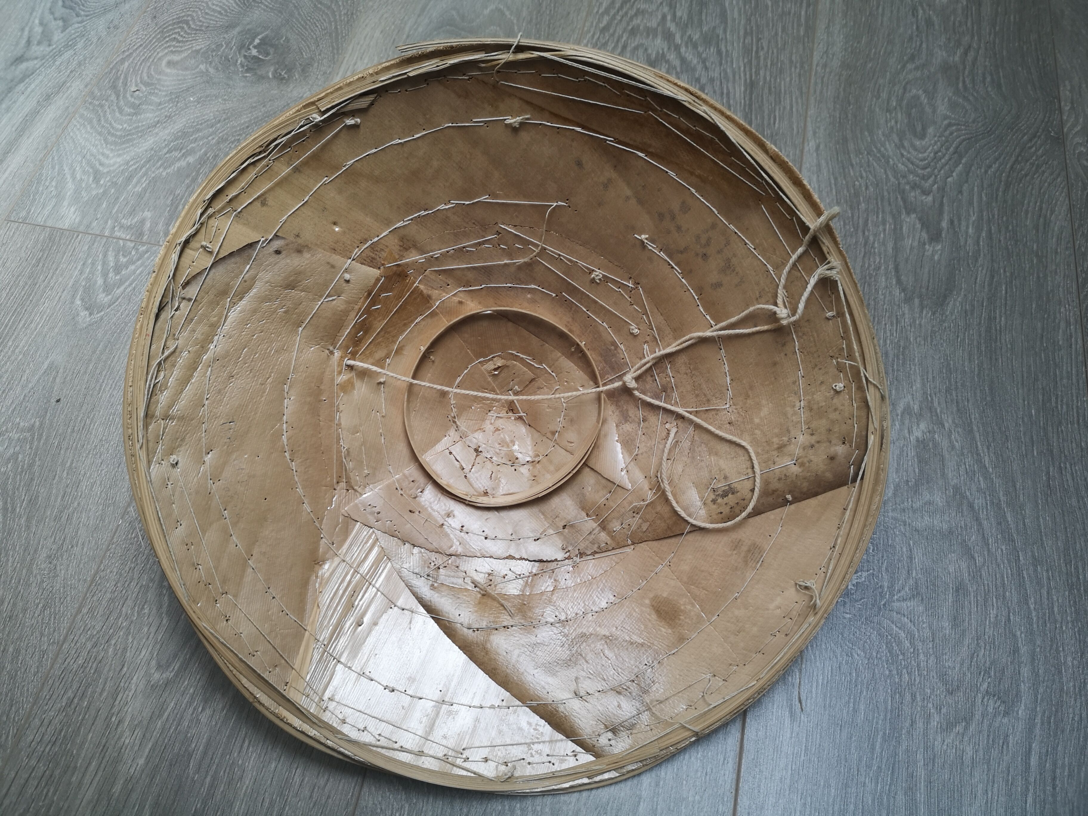 Vintage handcrafted hat deco wall rattan natural rush