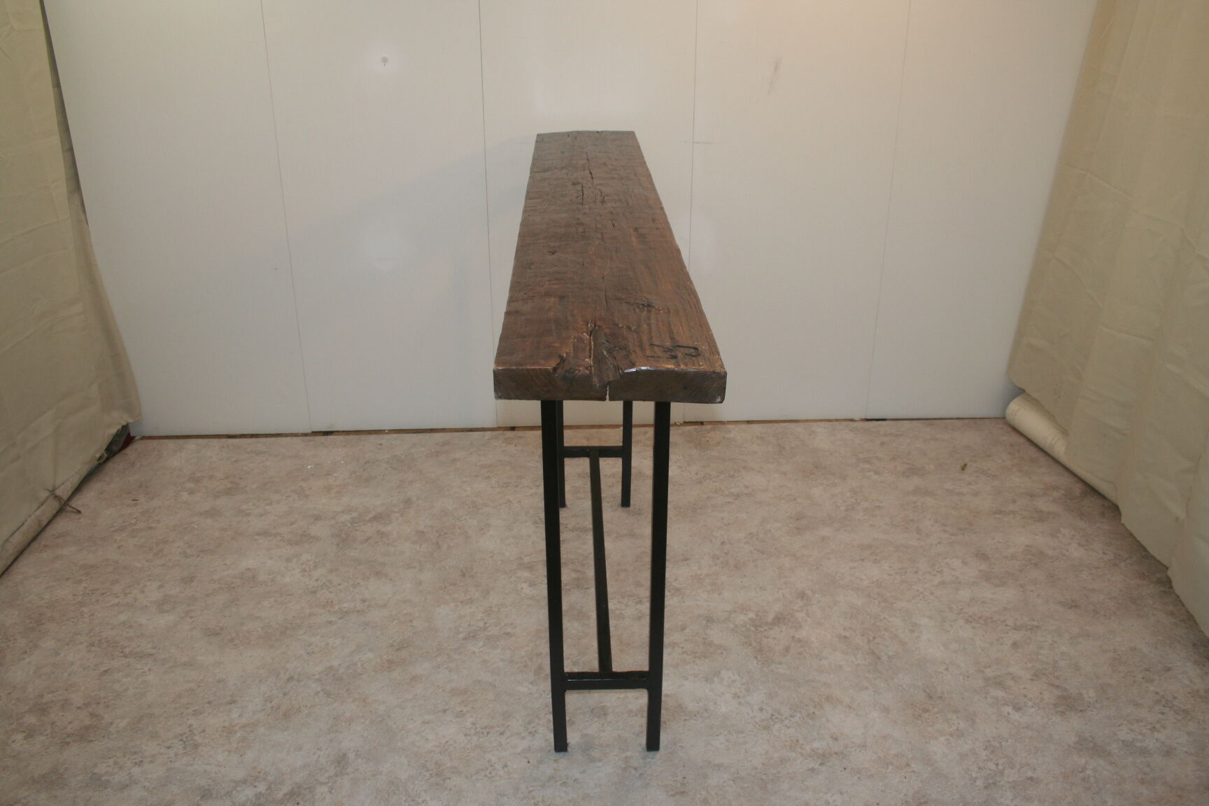 Metal wood console