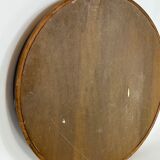 Vintage Italian wood round wall mirror from 50s