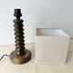 Rustic wooden turned lamp base from the 1950s, vintage rustic lighting.