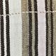 Kilim Turc Vintage Rayé Blanc et Brun, Tapis Bohème Tissé Main,175x220Cm