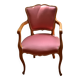Fauteuil cabriolet en merisier et tissu