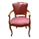 Fauteuil cabriolet en merisier et tissu