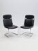 Paire de chaises cantilever en cuir par Mauser Werke Waldeck, Allemagne de l'Ouest, 19