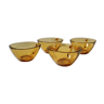 Set of 4 vintage Vereco amber glass coffee cups
